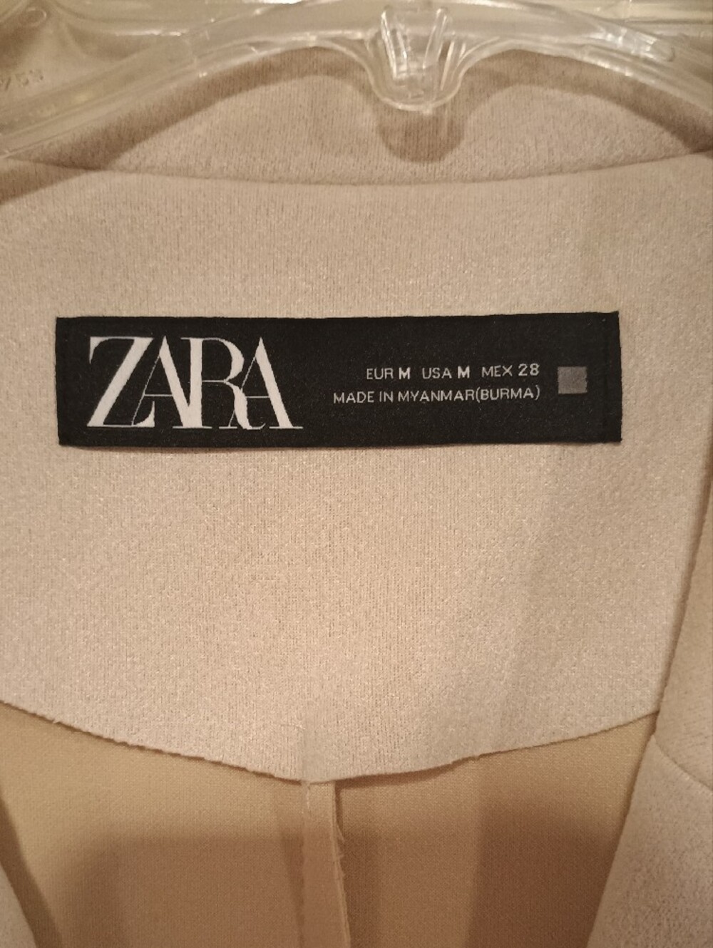 Zara Beige Sleeveless Trench Vest with Black Label - Picture 3 of 6